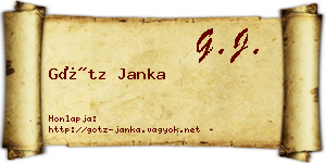 Götz Janka névjegykártya